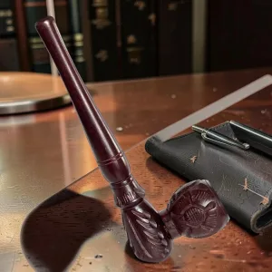 Tobacco Pipe Kit, Canvas Roll and Hardwood Insert Pipe, Travel Smoking Set Brown