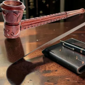 Wood Smoke Pipe Walnut Tobacco Pipe Traditional Style