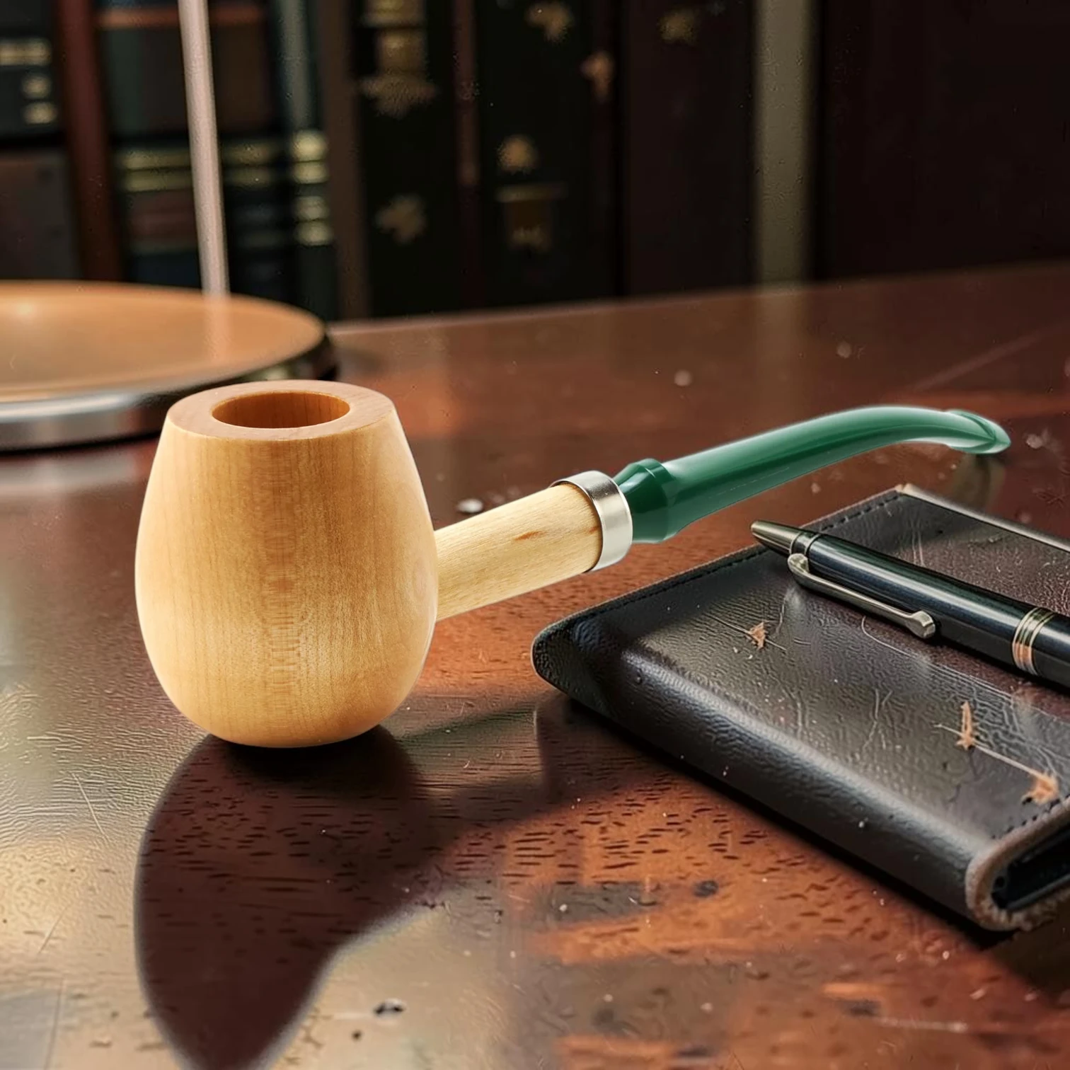 Hardwood Pipe Apple Diplomat Maple Wood with Nickel Ferrule