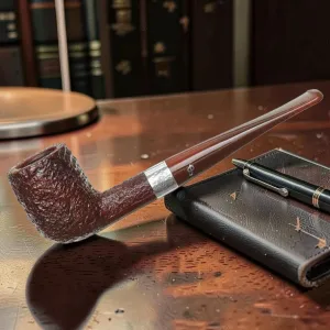 Irish Harp Sandblasted Fishtail Smoking Pipe Apple Diplomat Maple Hardwood
