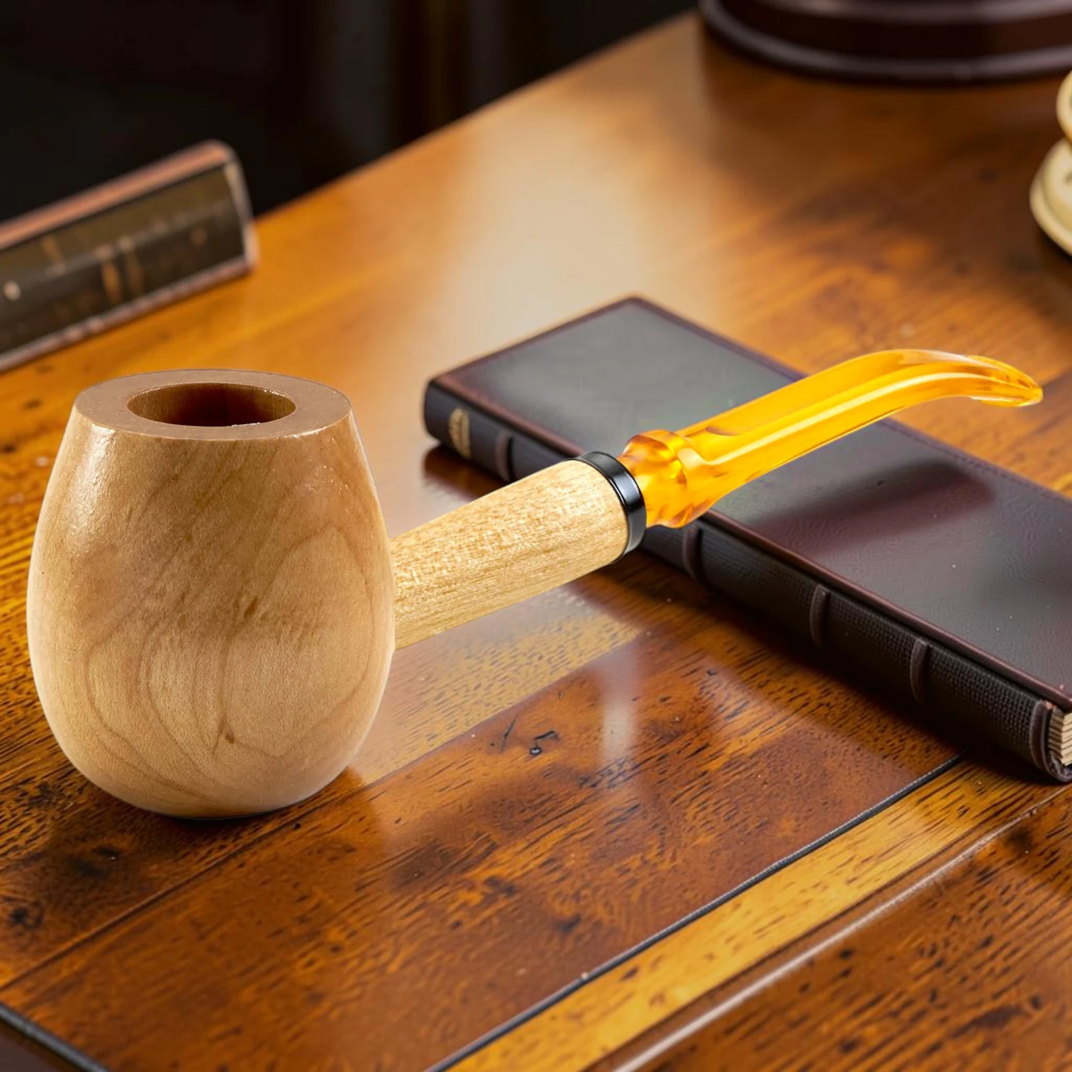 Apple Diplomat Pipe Hardwood Straight or Bent Stem