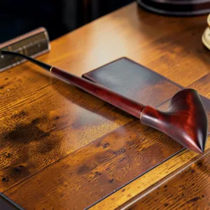 Churchwarden Tobacco Smoking Pipe, Hardwood Bowl, 13.2" (33cm) Length, 9mm Filter Compatible