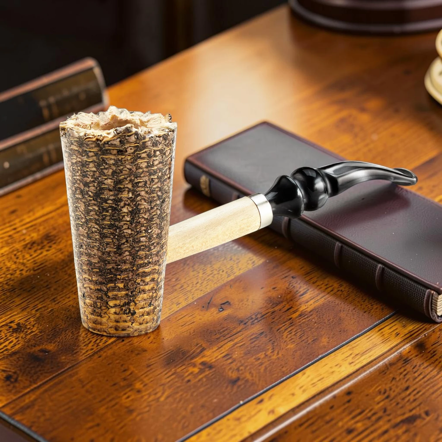 Freehand Corn Cob Pipe Natural Cob Material .75 in Chamber Diameter